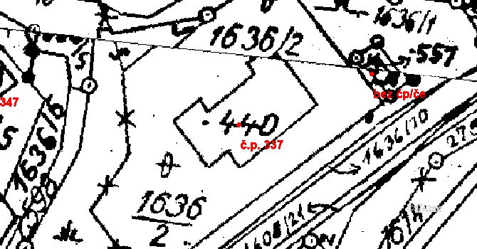 Horní Štěpánov 337 na parcele st. 440 v KÚ Horní Štěpánov, Katastrální mapa
