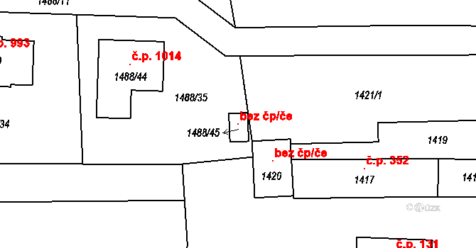 Paskov 118865226 na parcele st. 1488/45 v KÚ Paskov, Katastrální mapa