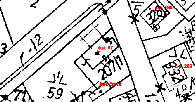 Markvartice 57, Jablonné v Podještědí na parcele st. 207/1 v KÚ Markvartice v Podještědí, Katastrální mapa