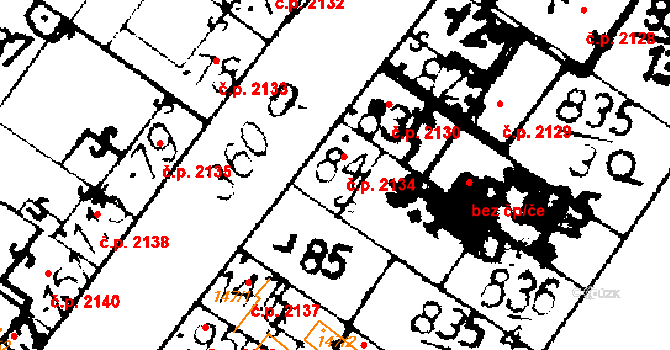 Podlusky 2134, Roudnice nad Labem na parcele st. 84 v KÚ Podlusky, Katastrální mapa