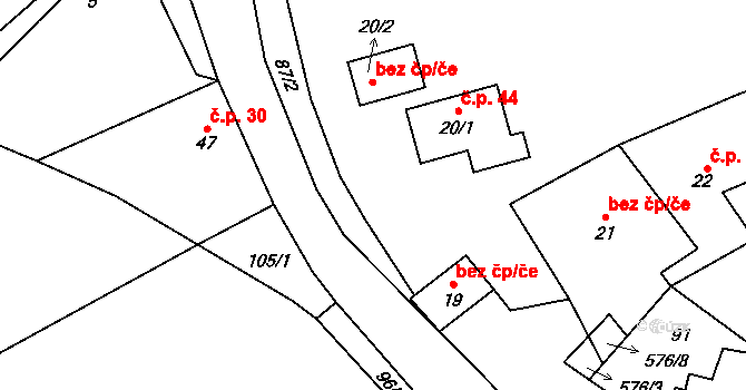 Teplá 6, Třebenice na parcele st. 20 v KÚ Teplá u Třebenic, Katastrální mapa