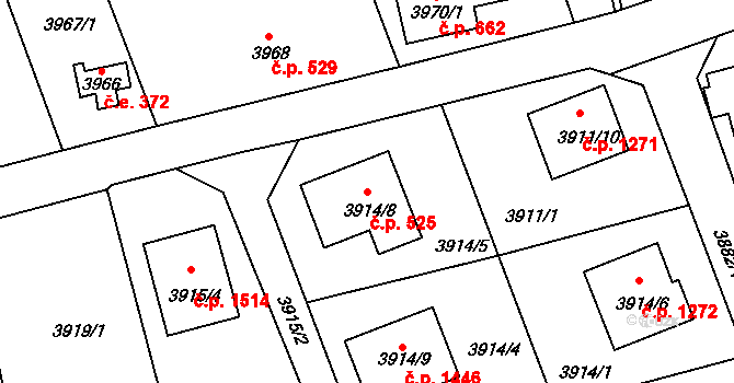 Frýdlant 525, Frýdlant nad Ostravicí na parcele st. 3914/8 v KÚ Frýdlant nad Ostravicí, Katastrální mapa