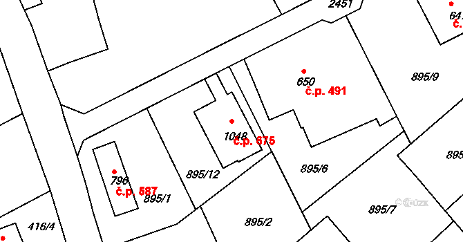 Rožmitál pod Třemšínem 675 na parcele st. 1048 v KÚ Rožmitál pod Třemšínem, Katastrální mapa
