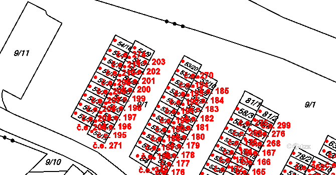 Chanov 192, Obrnice na parcele st. 53/17 v KÚ Chanov, Katastrální mapa