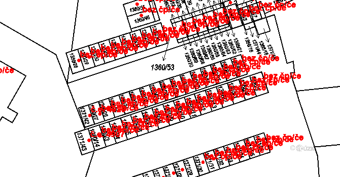 Ústí nad Labem 38843226 na parcele st. 1360/20 v KÚ Klíše, Katastrální mapa