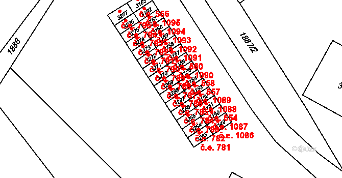 Náchod 786 na parcele st. 3268 v KÚ Náchod, Katastrální mapa