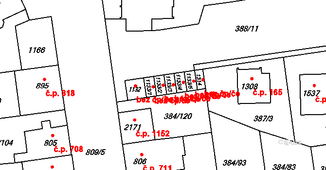 Olomouc 47718226 na parcele st. 1133/2 v KÚ Hodolany, Katastrální mapa