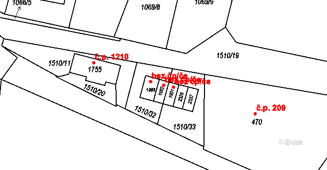 Prachatice 49257226 na parcele st. 1992 v KÚ Prachatice, Katastrální mapa