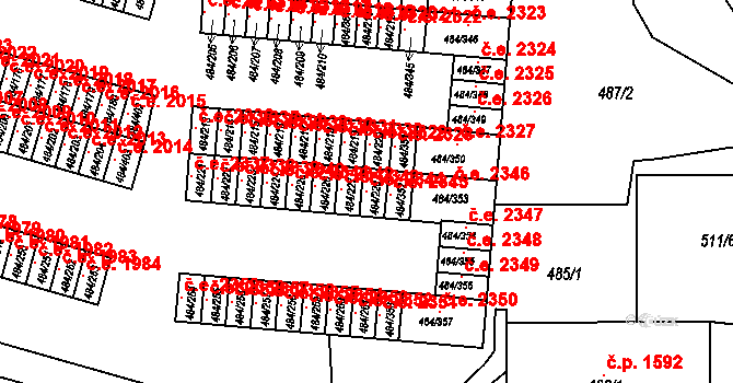 Podlesí 2344, Havířov na parcele st. 484/228 v KÚ Bludovice, Katastrální mapa