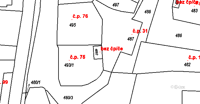 Zaječov 107446227 na parcele st. 493/2 v KÚ Zaječov, Katastrální mapa