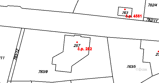Kokonín 282, Jablonec nad Nisou na parcele st. 257 v KÚ Kokonín, Katastrální mapa