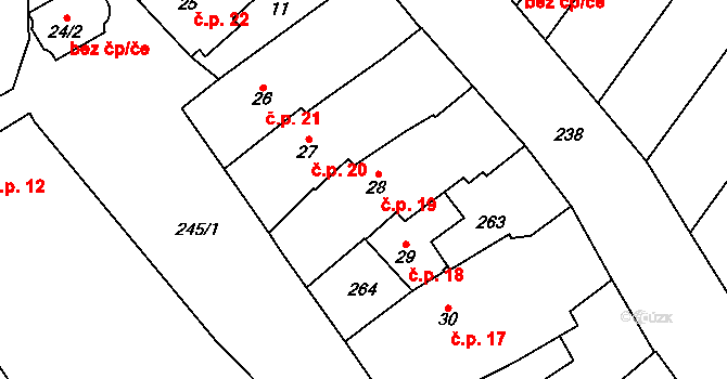 Žerůvky 19, Bystročice na parcele st. 28 v KÚ Žerůvky, Katastrální mapa