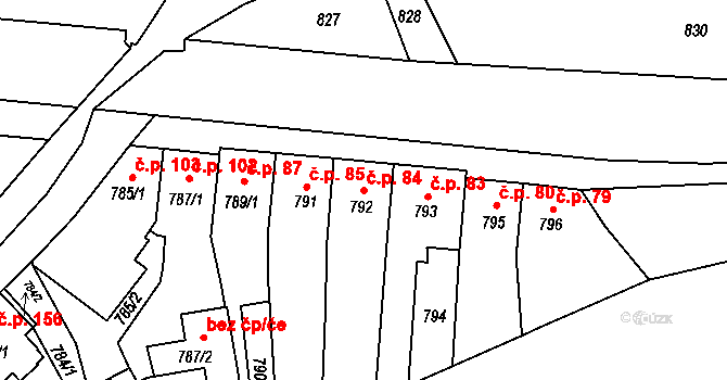 Miřetice u Klášterce nad Ohří 84, Klášterec nad Ohří na parcele st. 792 v KÚ Miřetice u Klášterce nad Ohří, Katastrální mapa