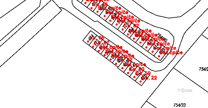 Únanov 64, Katastrální mapa