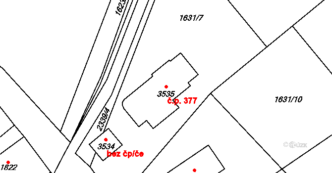 Sušice III 377, Sušice na parcele st. 3535 v KÚ Sušice nad Otavou, Katastrální mapa