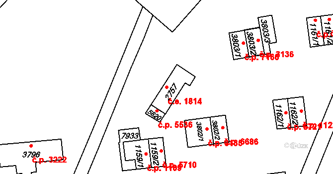 Zlín 1814 na parcele st. 2757 v KÚ Zlín, Katastrální mapa
