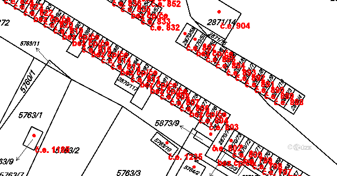 Velké Meziříčí 807 na parcele st. 2870/80 v KÚ Velké Meziříčí, Katastrální mapa