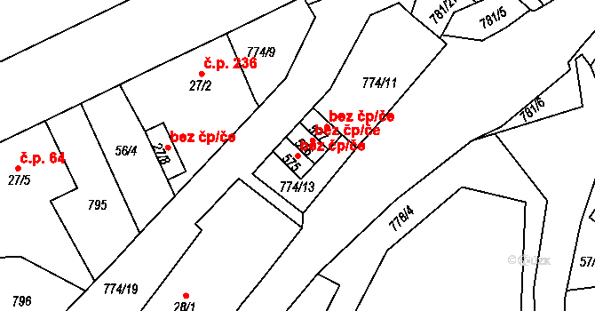 Chotěšov 40007227 na parcele st. 575 v KÚ Chotěšov, Katastrální mapa