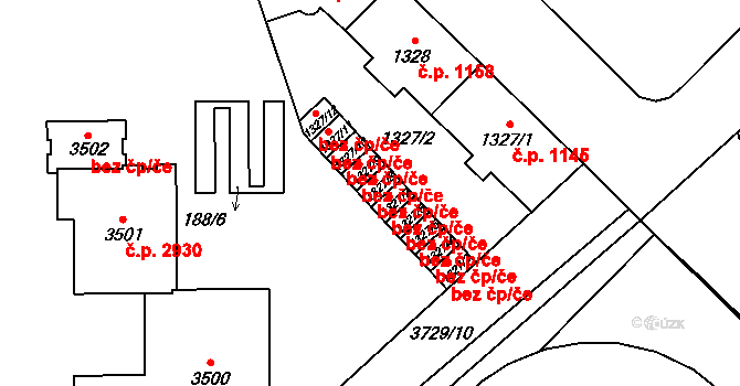 Břeclav 40783227 na parcele st. 1327/8 v KÚ Břeclav, Katastrální mapa