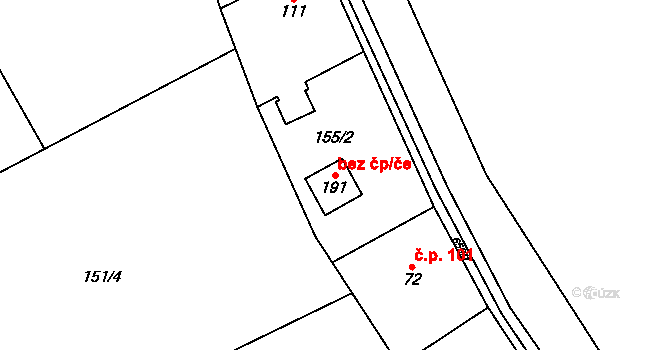 Jesenec 43485227 na parcele st. 191 v KÚ Jesenec, Katastrální mapa