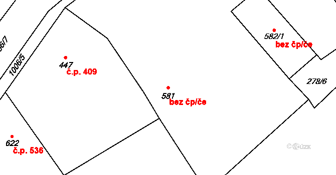 Chrast 43705227 na parcele st. 581 v KÚ Chrast, Katastrální mapa