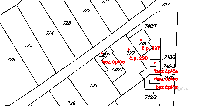 Novosedlice 45128227 na parcele st. 738/2 v KÚ Novosedlice, Katastrální mapa