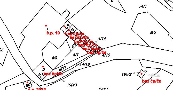 Teplice 45134227 na parcele st. 4/7 v KÚ Sobědruhy, Katastrální mapa