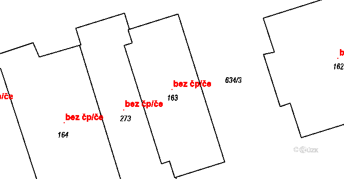 Nižní Lhoty 46656227 na parcele st. 163 v KÚ Nižní Lhoty, Katastrální mapa