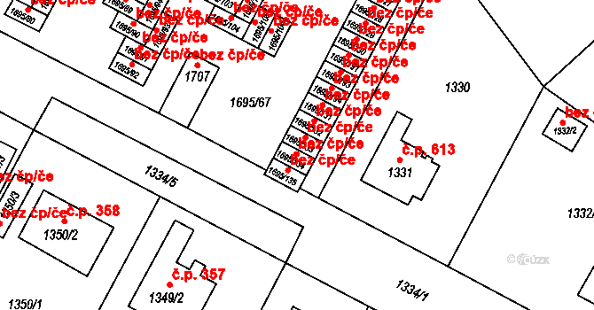 Třeboň 47501227 na parcele st. 1695/134 v KÚ Třeboň, Katastrální mapa