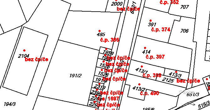 Příbram 47935227 na parcele st. 1960 v KÚ Březové Hory, Katastrální mapa