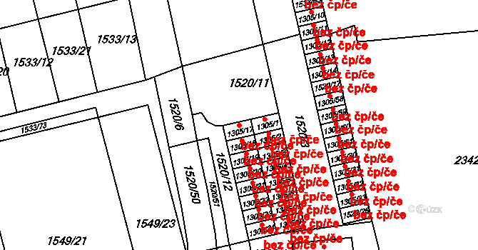 Nýrsko 49335227 na parcele st. 1305/17 v KÚ Nýrsko, Katastrální mapa