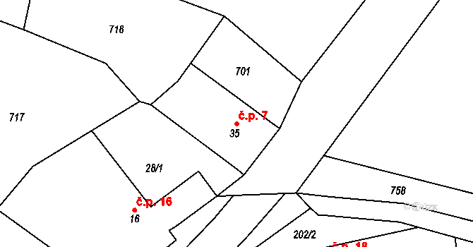 Svatkovice 7, Bernartice na parcele st. 35 v KÚ Svatkovice, Katastrální mapa