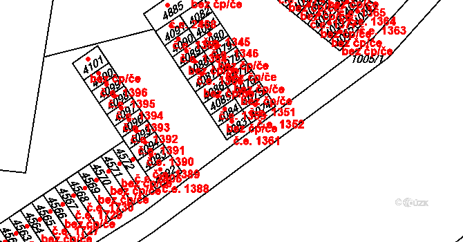 Cheb 1361 na parcele st. 4083 v KÚ Cheb, Katastrální mapa