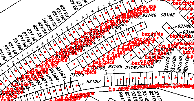 Louny 485 na parcele st. 931/57 v KÚ Louny, Katastrální mapa