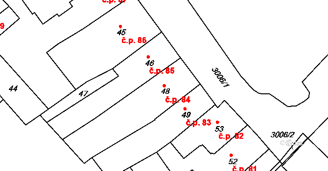 Rychnov nad Kněžnou 84 na parcele st. 48 v KÚ Rychnov nad Kněžnou, Katastrální mapa