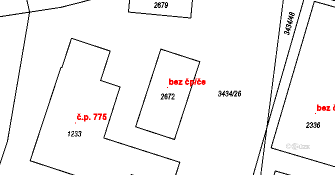Vizovice 120379228 na parcele st. 2672 v KÚ Vizovice, Katastrální mapa