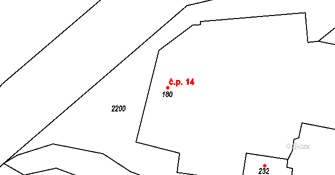 Dolní Vlčkovice 14, Vlčkovice v Podkrkonoší na parcele st. 180 v KÚ Dolní Vlčkovice, Katastrální mapa