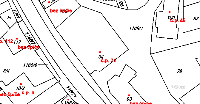 Chromeč 71 na parcele st. 94 v KÚ Chromeč, Katastrální mapa