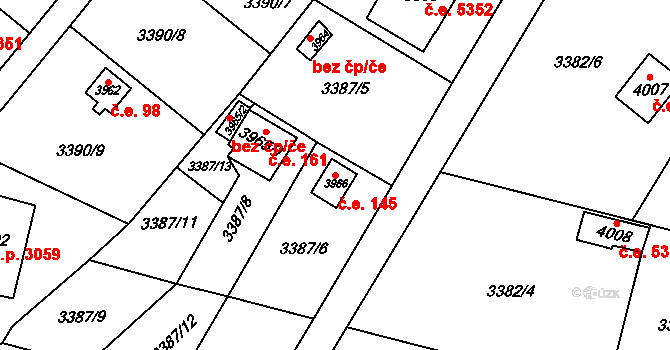 Dvůr Králové nad Labem 5145 na parcele st. 3966 v KÚ Dvůr Králové nad Labem, Katastrální mapa