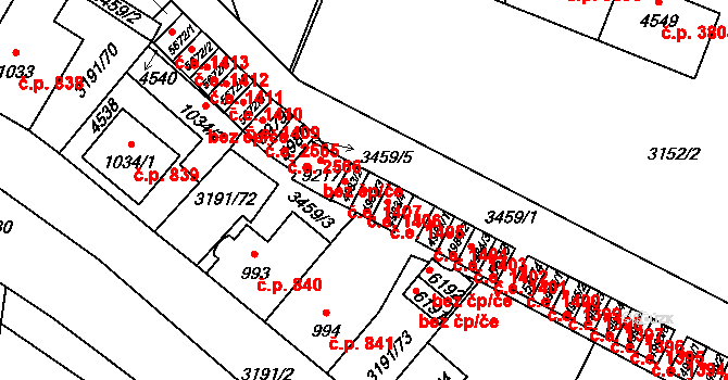 Zlín 1406 na parcele st. 4983/3 v KÚ Zlín, Katastrální mapa
