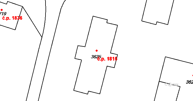 Poruba 1815, Ostrava na parcele st. 3625 v KÚ Poruba-sever, Katastrální mapa