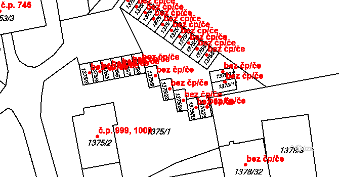 Jemnice 40143228 na parcele st. 1375/22 v KÚ Jemnice, Katastrální mapa