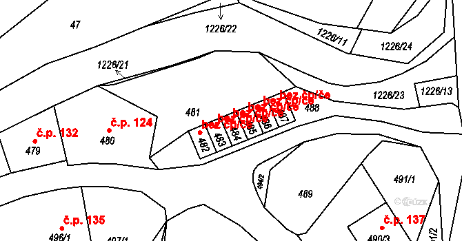 Žulová 41254228 na parcele st. 484 v KÚ Žulová, Katastrální mapa