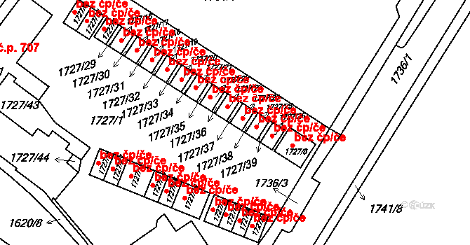 Tachov 44066228 na parcele st. 1727/24 v KÚ Tachov, Katastrální mapa