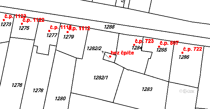 Tachov 44072228 na parcele st. 1282/2 v KÚ Tachov, Katastrální mapa