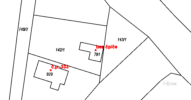 Františkovy Lázně 48875228 na parcele st. 791 v KÚ Horní Lomany, Katastrální mapa