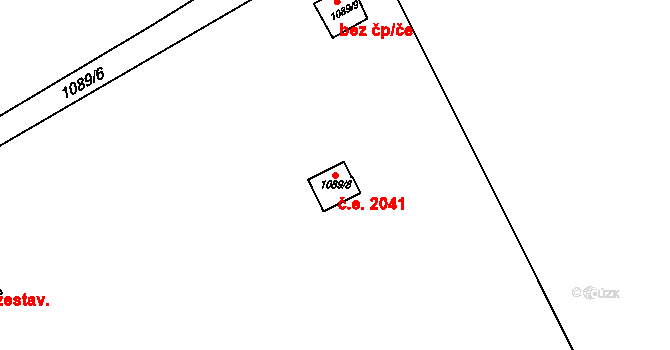 Sobědruhy 2041, Teplice na parcele st. 1089/8 v KÚ Sobědruhy, Katastrální mapa