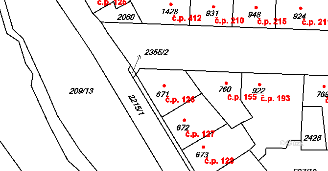 Beroun-Závodí 126, Beroun na parcele st. 671 v KÚ Beroun, Katastrální mapa