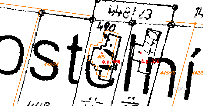 Kostelní Lhota 356 na parcele st. 490 v KÚ Kostelní Lhota, Katastrální mapa
