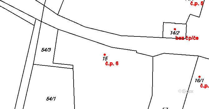Veclov 6, Svojetín na parcele st. 15 v KÚ Veclov u Svojetína, Katastrální mapa